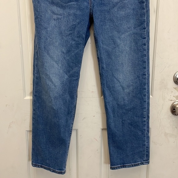 RE/DONE Originals 70s Stove Pipe in Dusted Blue High Rise Ankle Crop Jeans 31 - Picture 6 of 15